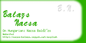 balazs nacsa business card